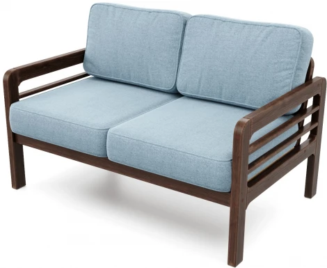 Диван Arsko прямой Бергер М орех рогожка голубая