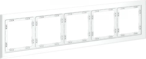 Рамка на 5 постов (белый, матовый, стекло) Voltum S70 VLS110502
