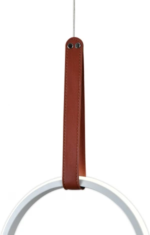 Подвесной светодиодный светильник Escada Alliance 10295/1LED White 30Вт, кожа/металл/силикон, белый (220V, на проводе, кольцо)