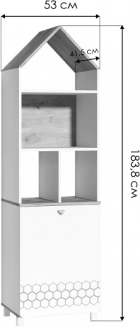 Стеллаж Эльга (Эльга белый шагрень / дуб белый exclusive) Mobi арт.518264