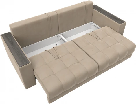 Диван прямой с декором Лига-049 НПБ Лига Диванов (Велюр) арт.128387