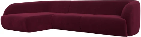 Диван угловой Лига-041 левый угол (Бордовый/Микровельвет) Лига Диванов арт.122183L