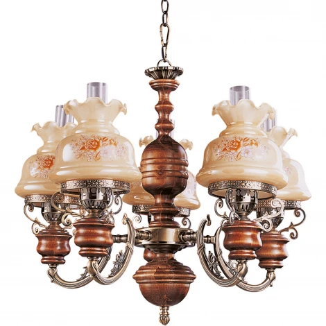 Подвесная люстра N-Light 831 831-05-02 красное дерево+бронза