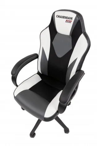 Кресло Chairman game 17 Россия экокожа черный/серый/белый 7213489