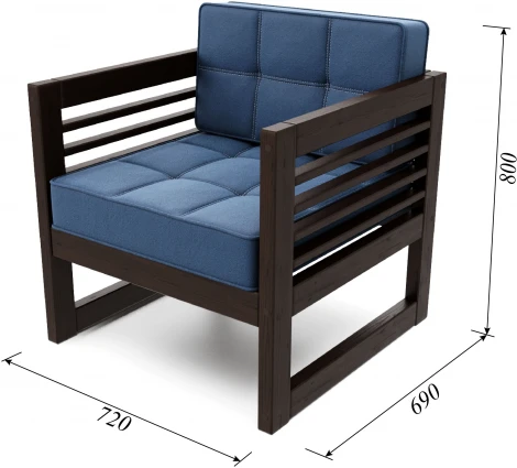 Кресло Arsko Сега венге велюр синий