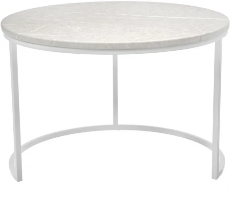 Набор кофейных столиков Bradex Home Tango бежевый мрамор с белыми ножками, 2шт (RF 0611)