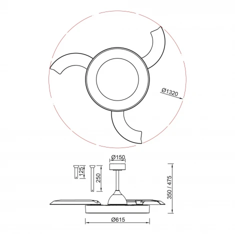Потолочная светодиодная люстра с вентилятором и пультом Mantra Niseko Fan 9057