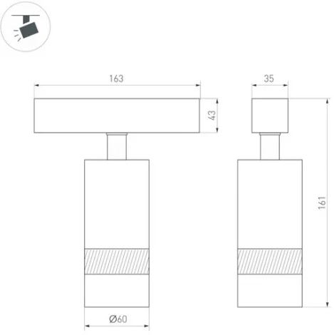 Трековый светильник магнитный MAG-SPOT-ZOOM-45-R60-15W Day4000 (BK, 15-50 deg, 24V) (Arlight, IP20 Металл) 052298 (LED)