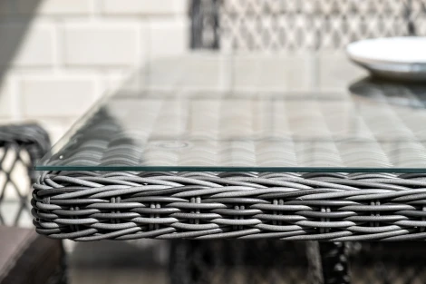 Плетеный стол из искусственного ротанга 160х90см, цвет графит 4SIS Латте YH-T4766G-1 graphite