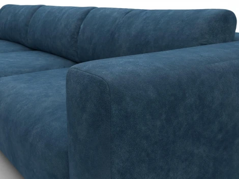 Диван угловой Лига-066 НПБ Лонг угол левый (ЛДСП,Фанера,Брус,Велюр/Синий) Лига Диванов 131219L