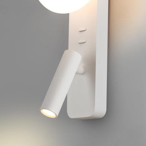 Настенный светильник для чтения со спотом Odeon Light Albergo 7049/5WL металл/акрил белый IP20 LED 1*5W (220V, выключатель)