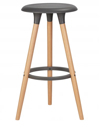 Набор 4 шт табурет барный DOBRIN ROYCE (ножки светлый бук, цвет темно-серый (GR-04))