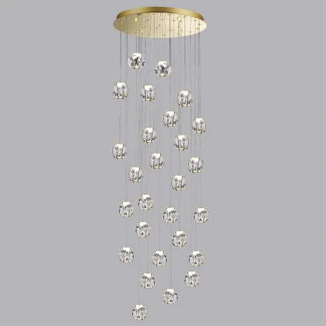 Потолочная каскадная люстра Odeon Light Jemstone 5085/120L золото/прозрачный/металл/акрил LED 120W 4000K 5500Лм (220V, на проводе)