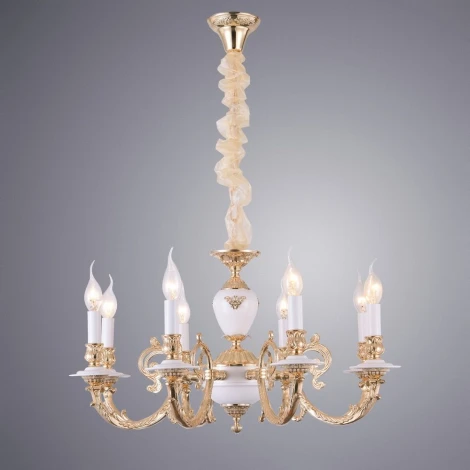 Подвесная люстра Arte Lamp Luisa A8020LM-8WG (220V, на цепи, подсвечник, свеча)