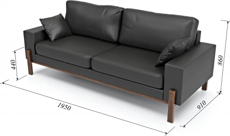 Диван Arsko прямой Хангель экокожа черная