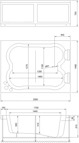 Акриловая ванна Royal Bath Hardon 200 см с каркасом