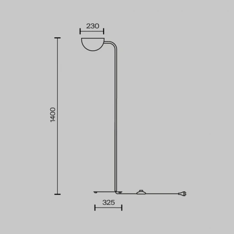 Торшер Maytoni Mollis MOD126FL-01B (220V, выключатель)