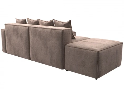 Диван угловой модульный Лига-063 угол правый (ДСП/Пластик/Велюр/Бежевый) Лига Диванов 129793