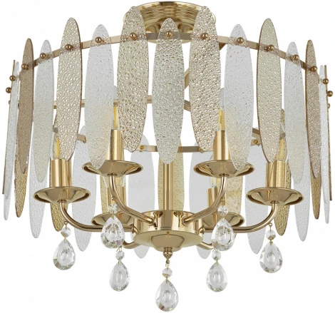 Потолочная люстра хрустальная на штанге Arte Milano Sorrento-4309 374309/6/80/470 GD (220V)