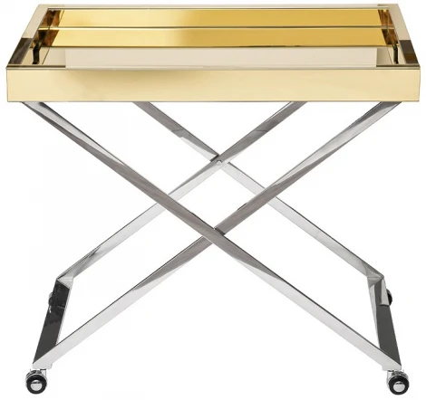 Журнальный стол Garda Decor KFG135 (Хром/Прозрачный)