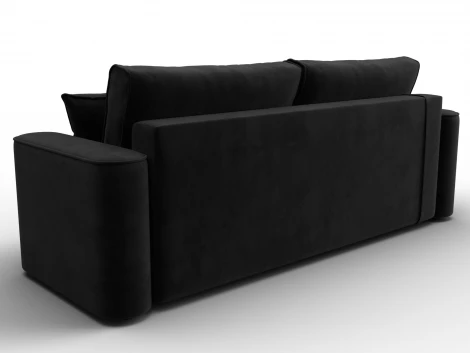 Диван прямой Лига-118 НПБ (ДСП,ЛДСП,Брус,Фанера,Велюр/Черный) Лига Диванов 137077