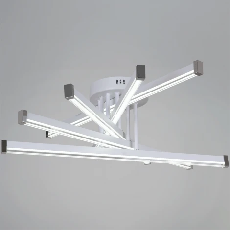 Потолочная люстра светодиодная на штанге с пультом с регулировкой цветовой температуры, яркости и ночным режимом Reluce 13090-0.3-05 WH