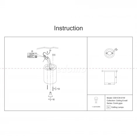 Накладной потолочный светильник Conik gyps GU10 1x30Вт Maytoni Technical C001CW-01W (220V)