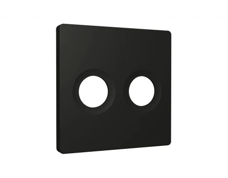 Лицевая панель для двойной ТВ-розетки (черный матовый) Ambrella Volt QUANT AP8133