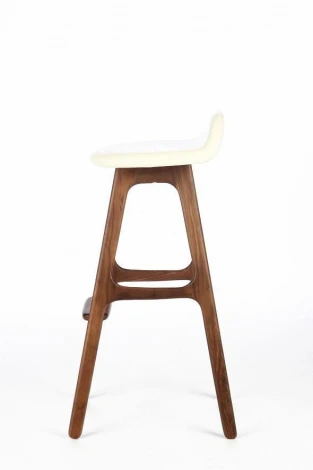 Барный стул Buch 3 Белый кожа