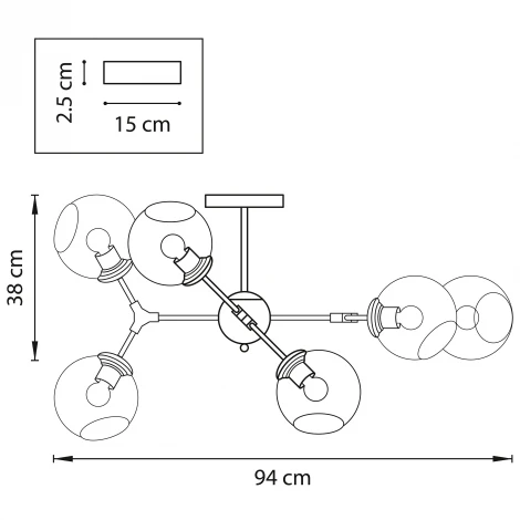 Потолочная люстра Lightstar Beta 785067 (220V, молекулы)