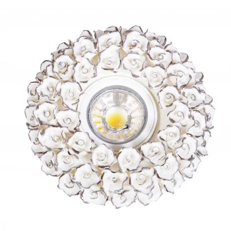 Встраиваемый точечный светильник Abrasax 014-WHS (220V, цветы, круглые)