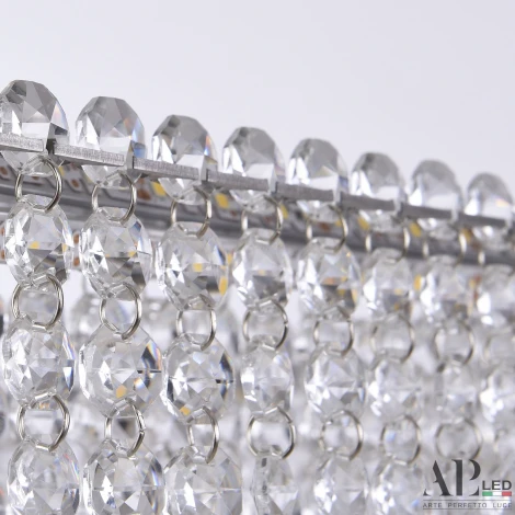 Подвесная люстра светодиодная APL LED Sicilia SH04.52.D.Ni.4000 (220V, хрусталь, на тросе)