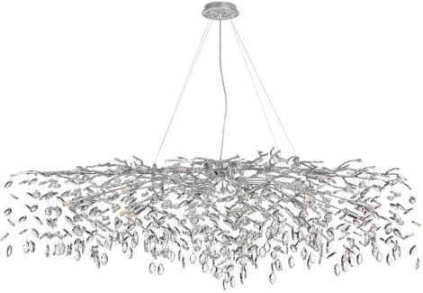 Подвесная люстра Odeon Light Delica 4970/16 HALL матов.серебристый/алюмин./хрусталь G9 16*40W (220V, на тросе, лепестки, ветки)