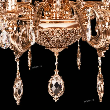 Подвесная большая люстра Omnilux Nureci OML-74903-18 (220V, подвески, на цепи, подсвечник, свеча)