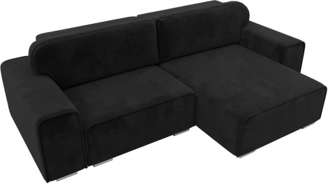 Диван угловой Лига-029 правый угол (Черный/Велюр) Лига Диванов арт.121929