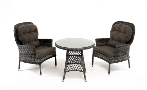 "Алиса" кофейный комплект из искусственного ротанга, цвет графит 4SIS арт.УТ-00007671
