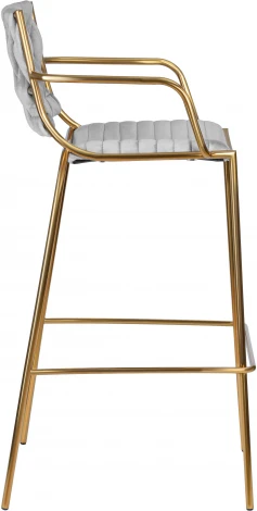 Стул барный Dobrin MILLER GOLD (светло-серый велюр (135-37))