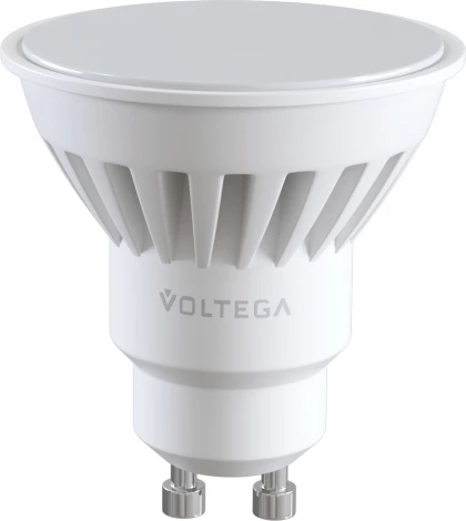 Лампочка светодиодная полусфера белая колба GU10 10 Вт 820 lm 4000K нейтральное белое свечение Voltega Ceramics 7073