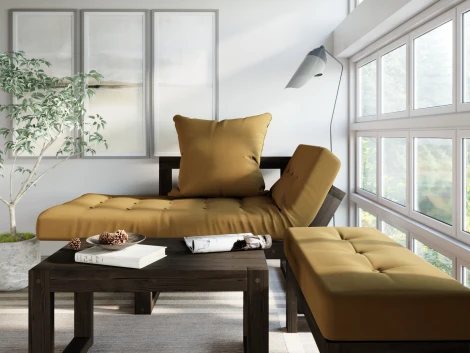 Кресло Arsko Амбер венге горчичный велюр