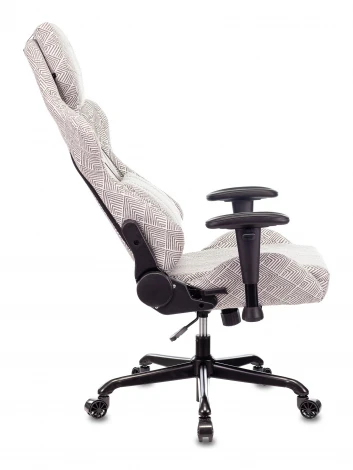 Кресло игровое Zombie VIKING LOFT серый Loft ромбик с подголов. крестовина металл