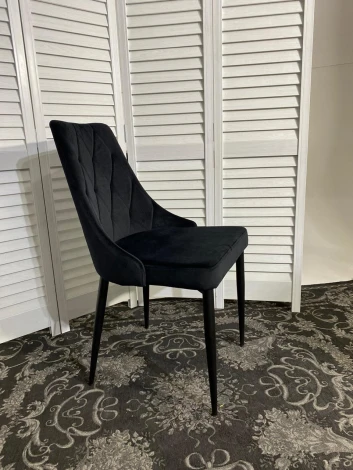 Обеденный стул M-City NEPAL BLUVEL-19 BLACK/ черный каркас, велюр