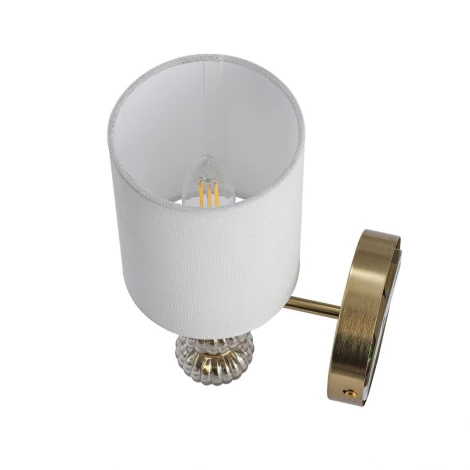 Бра со стеклянным декором Lumion Ilmira 8337/1W бронза/белый, металл/стекло/текстиль E14 40W 220V