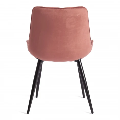 Стул Abruzzo/Абруццо (мод. 8060)/2 шт. в упаковке металл/велюр, 54х62х83см, коралловый (HLR-44)/черный (Комплект из 2 шт.) Tetchair 24541