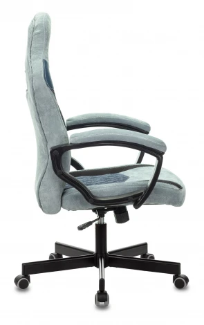 Кресло игровое Zombie VIKING 6 KNIGHT Fabric голубой с подголов. крестовина металл