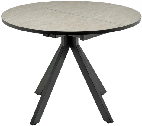 Стол Rudolf круглый раскладной 100-130x100x75см, Бетон слюда, чёрный Bradex Home RF 0302