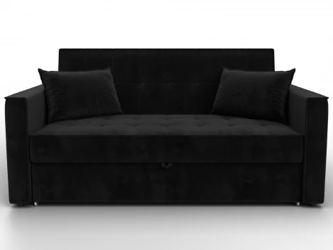 Диван прямой Лига-104 (140) (ЛДСП,Брус,Фанера,Велюр/Черный) Лига Диванов 134873