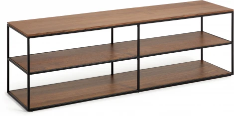 Yoana Тумба под TV из орехового шпона и черного металла 160 x 40 см La Forma (ex Julia Grup) арт.146305
