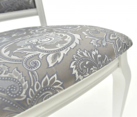 Стул Кабриоль, Белый с патиной серебро, Аврора