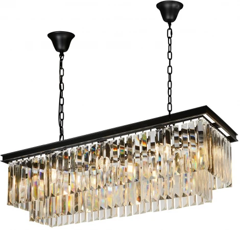 Подвесная люстра каскадная iLamp Triumph 6118-1000 BK (220V, хрусталь, на цепи)