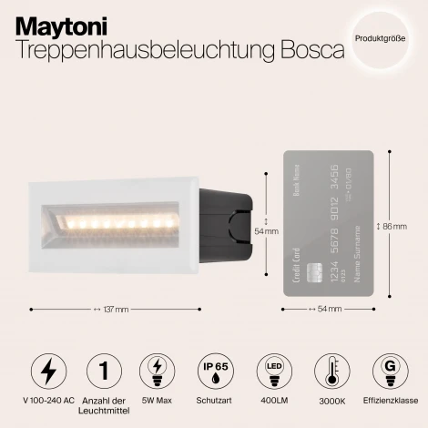Подсветка для лестниц и ступеней встраиваемая Maytoni Bosca O045SL-L5W3K (LED, 220V, IP65)
